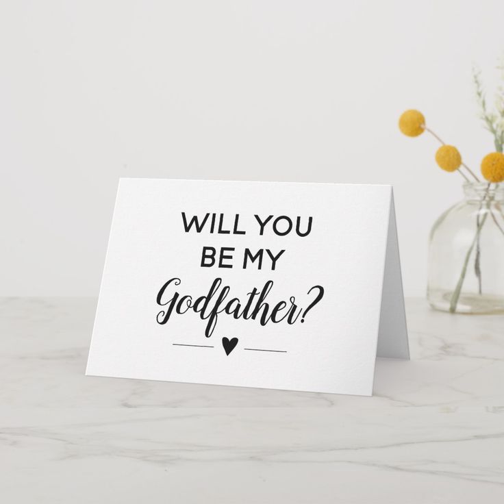 Modern Will You Be My Godfather Proposal Card | Zazzle | The godfather
