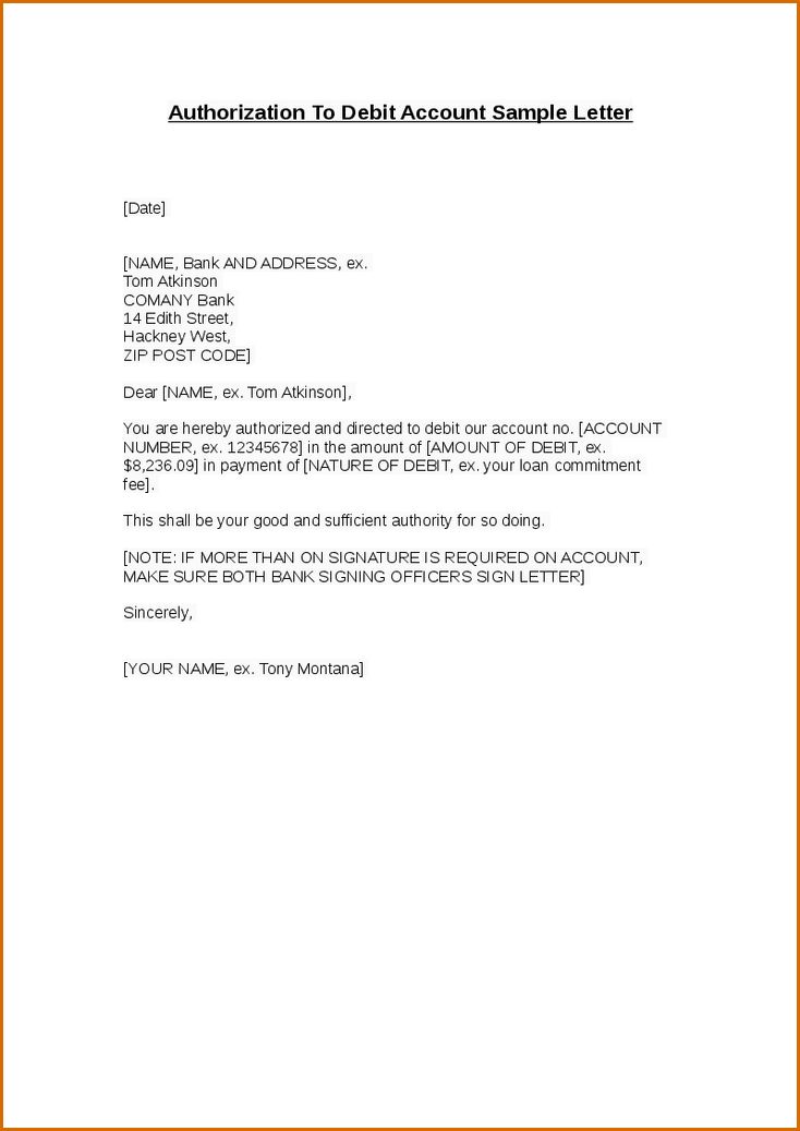 authorization lettersthorization debit account sample letter write - debit note sample authorization lettersthorization debit account sample letter write - debit note sample
