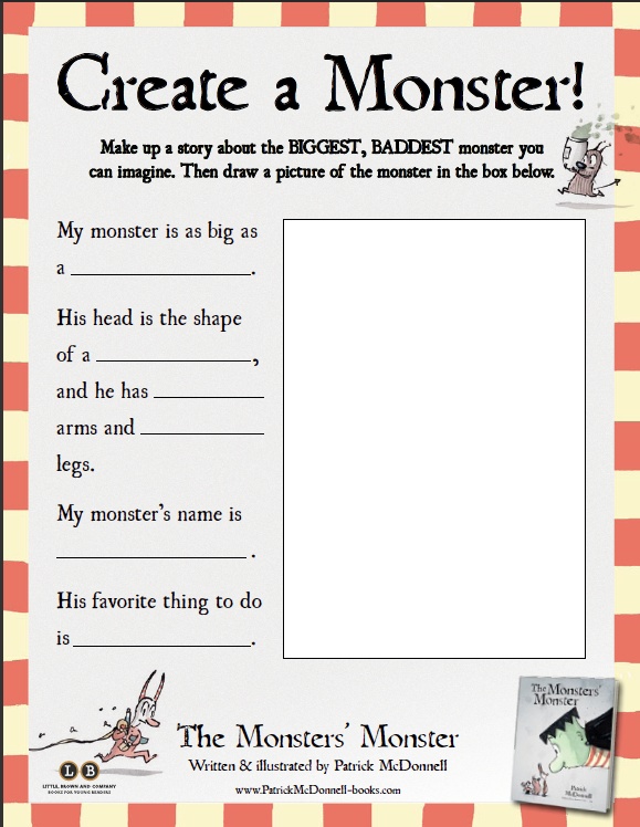 create your very own monster the monsters monster by create your own worksheet