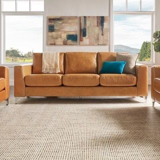 Bastian Aniline Leather Caramel Brown Sofa by MID-CENTURY