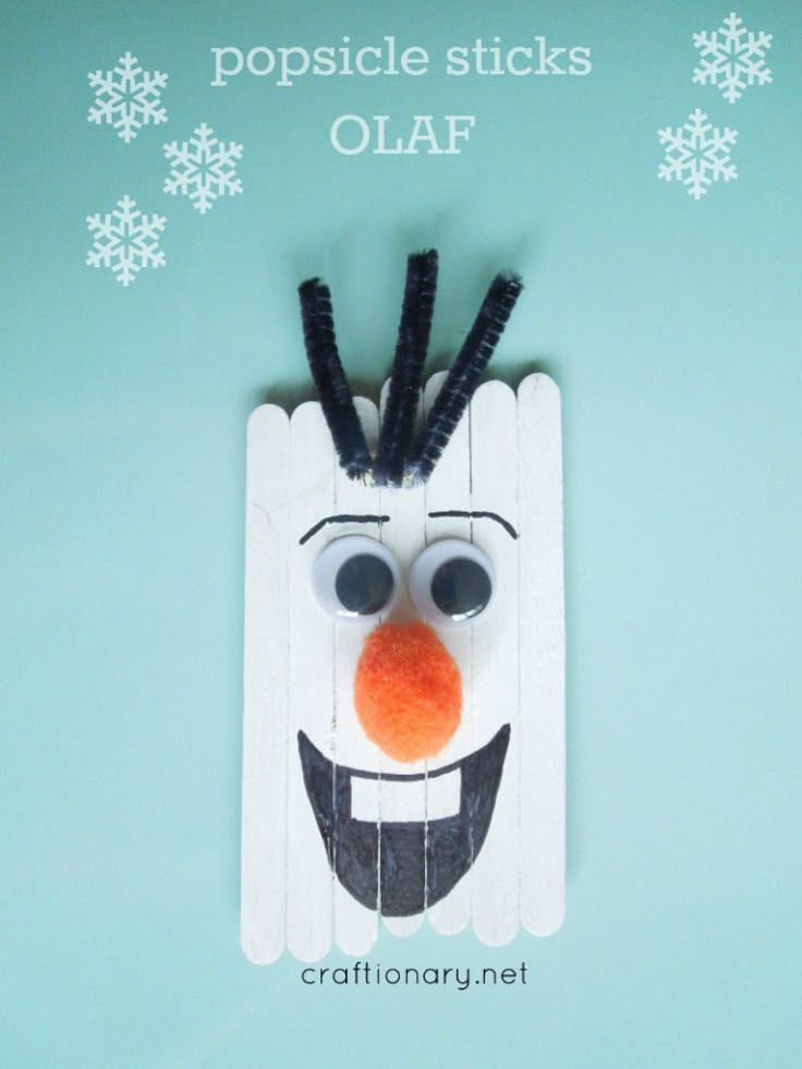 Popsicle sticks Olaf (Frozen Snowman) Craftionary Craft stick Popsicle sticks Olaf (Frozen Snowman) Craftionary Craft stick