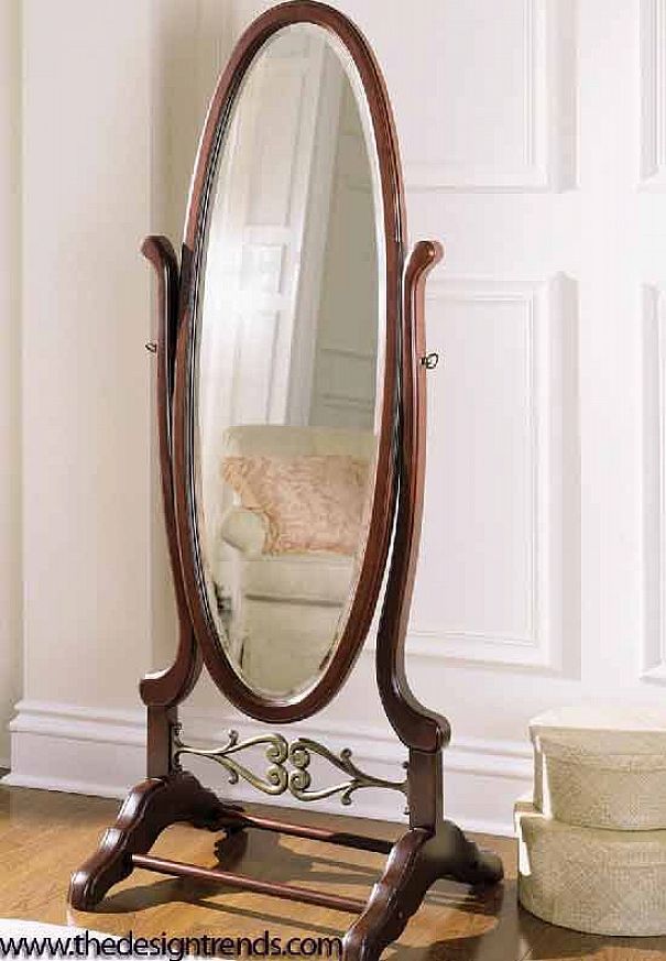 Traditional Large Floor Mirror Oval Shapes Decor Freestanding Mirrors Mirrored Bedroom Furniture Floor Mirror Oval Shapes, Vintage Oval Floor Mirror