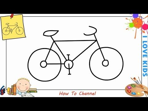 How to draw a bike (bicycle) EASY step by step for kids, beginners 3