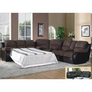 1489 Modern Brown Microfiber Sleeper Reclining Sofa Sectional With 1489 Modern Brown Microfiber Sleeper Reclining Sofa Sectional With Console Living Room Recliner