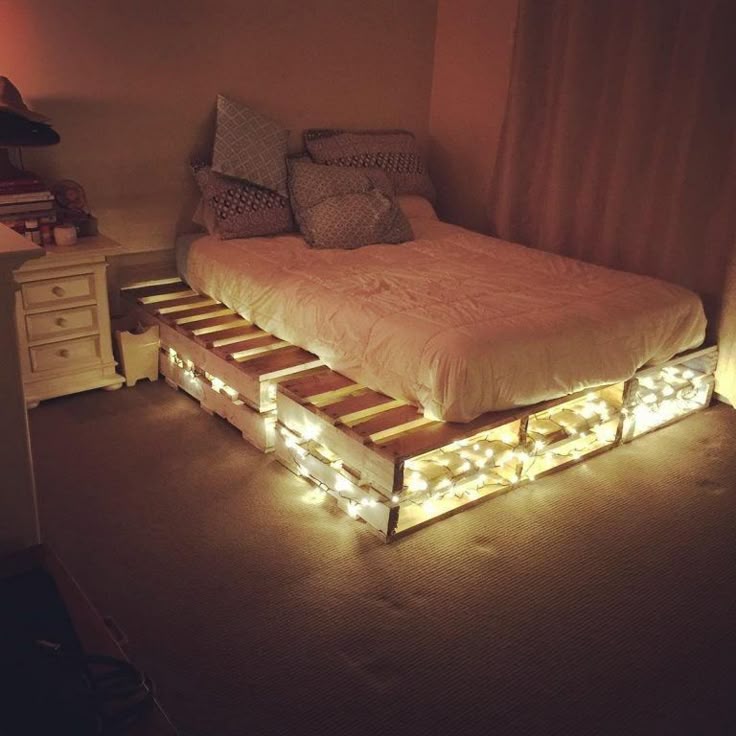 Why Buy A Bed When You Can Use Pallets To Make One Here Are 14 Fantastic Ideas Wood Pallet Bed Frame Pallet Bed Frame Diy Pallet Furniture Bedroom
