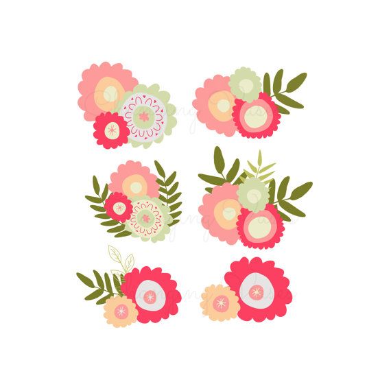 6 Digital Wedding Flower Clipart Laurel Floral By ChangingVases 350 6 Digital Wedding Flower Clipart Laurel Floral By ChangingVases 350
