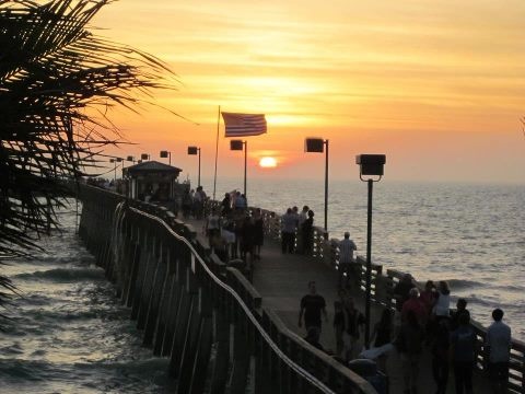Sunset At Sharkey S On The Pier Great Restaurant And Tiki Bar Sunset At Sharkey S On The Pier Great Restaurant And Tiki Bar Venice Beach Fl Favorite Places Es In 2018 Pinterest Florida