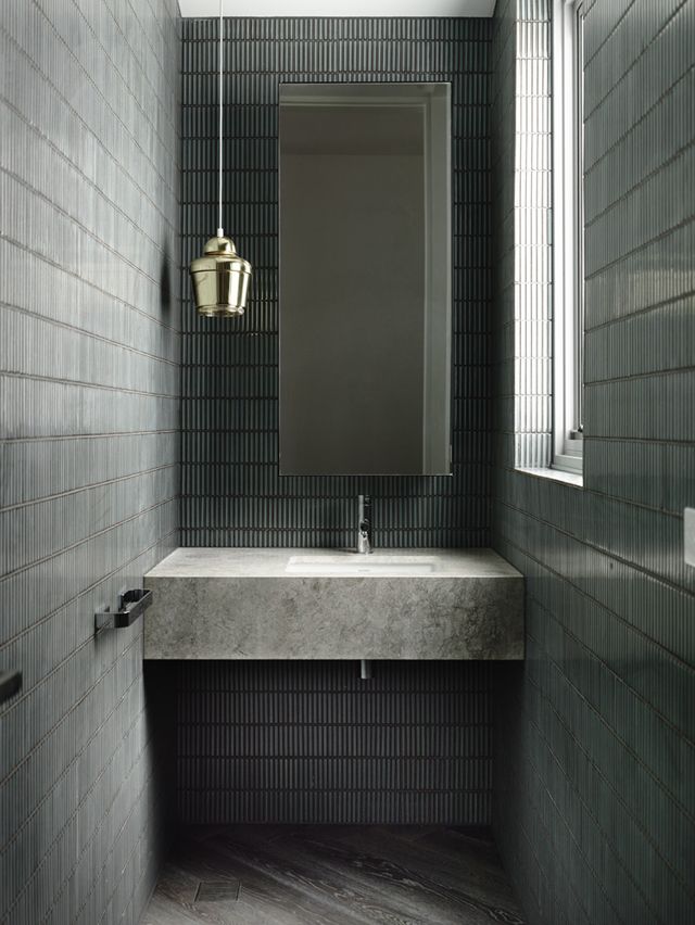 mineral minimalist bathroom concrete sink pendant off to side great tile and finish choices