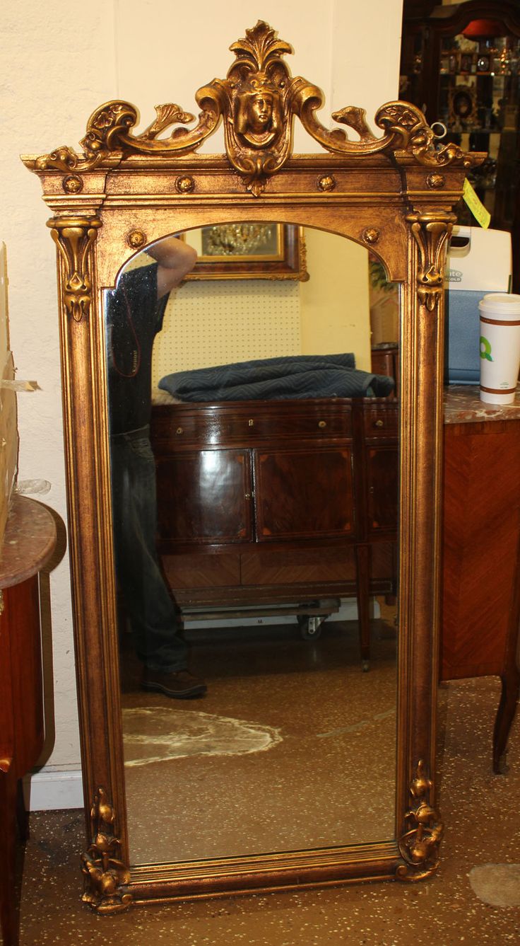 Great Golid Gilded Carved Figural Italian Tall Mantel