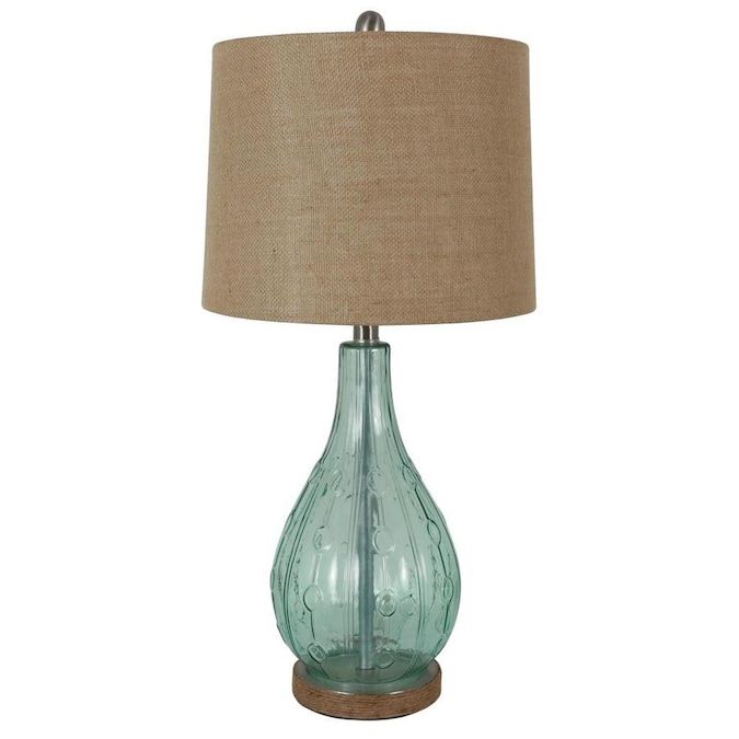 J Hunt Home 23 In Blue Rotary Socket Table Lamp With Linen Shade Set Of 2 Com 2021 Decor Therapy Glass Table Lamp, The Lamp Shader Westmont
