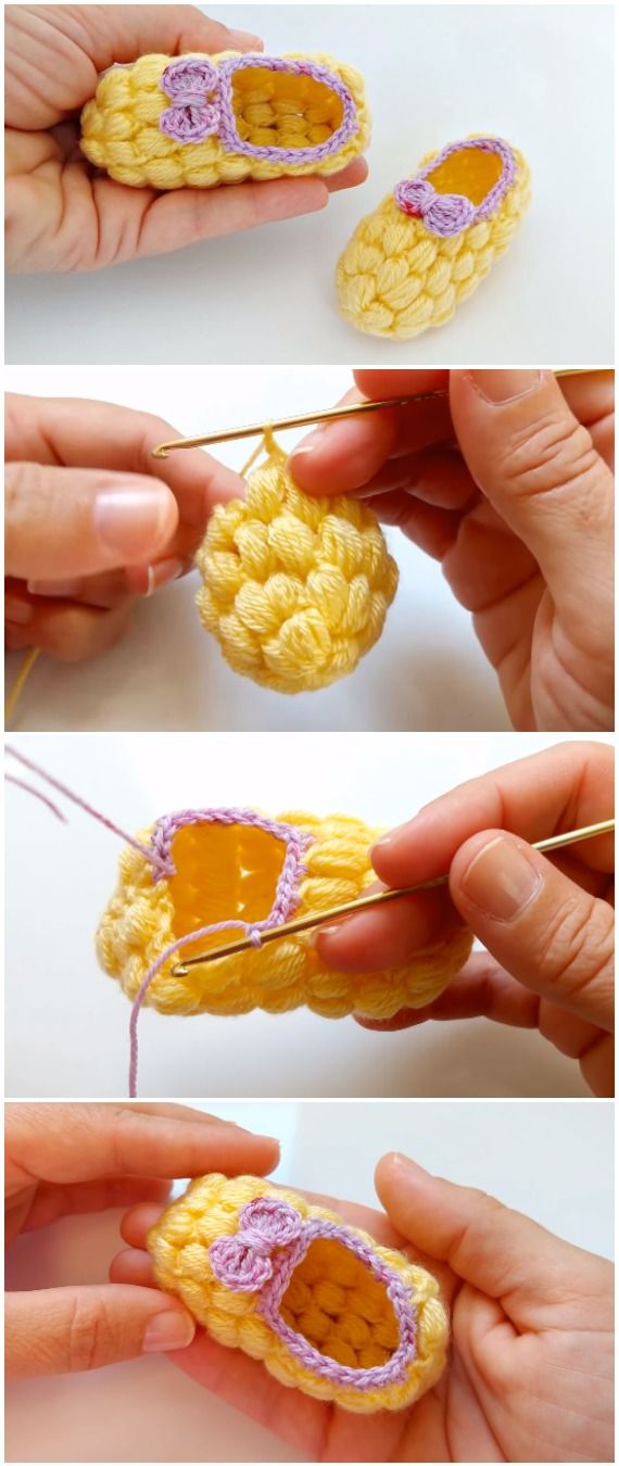 Crochet Beautiful Baby Slippers Puff Stitch Crochet Beautiful Baby Slippers Puff Stitch