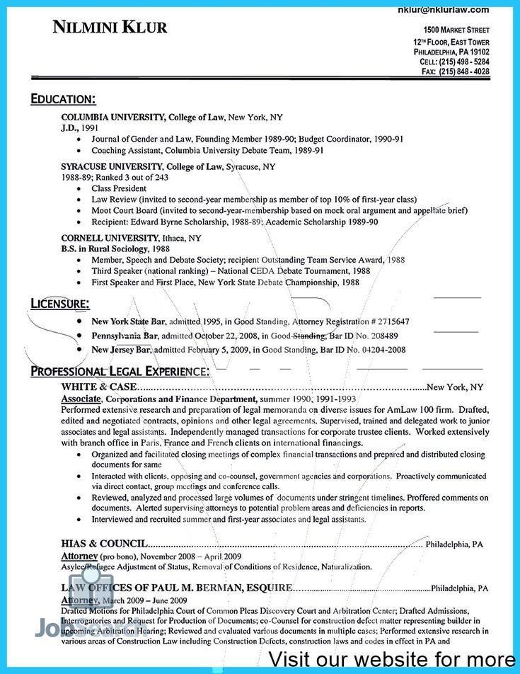 Family Law Attorney Resume Sample 2020 Lawyer Resume