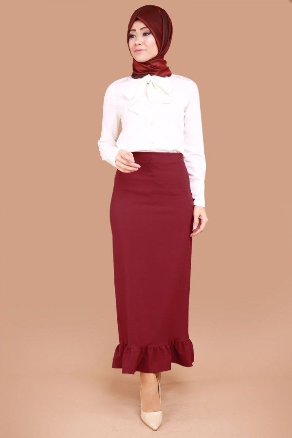 M S M Firfirli Kalem Etek Msm51040 Bordo Moda Stilleri Abaya Modasi Afrika Elbise M S M Firfirli Kalem Etek Msm51040 Bordo Moda Stilleri Abaya Modasi Afrika Elbise