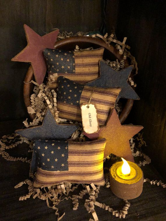 primitive american flags and