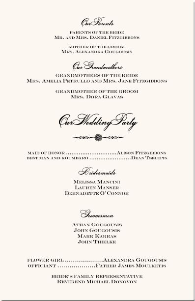 wedding program covers