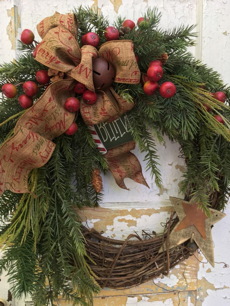 best 25 rustic wreaths ideas on pinterest birch merry christmas burlap garland