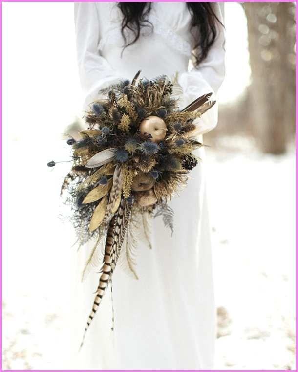 Pheasant Feather Bouquet Luxury 20 Wedding Bouquets With Feather