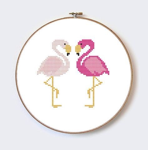 Acheter 2 Get 1 Free deux amants flamants roses au point de croix moderne motif… Acheter 2 Get 1 Free deux amants flamants roses au point de croix moderne motif…