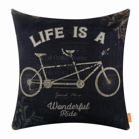 Life is a wonderful ride pillow cover Beautiful Ride Bicycle Pillow Cover