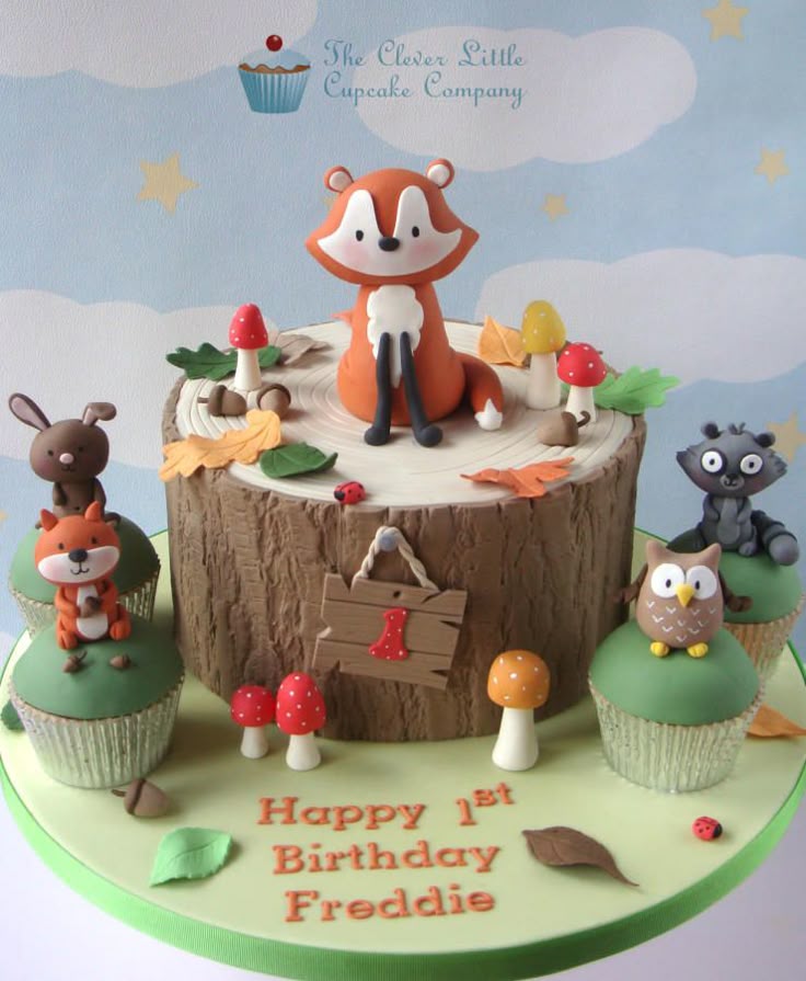 woodland themed 1st birthday