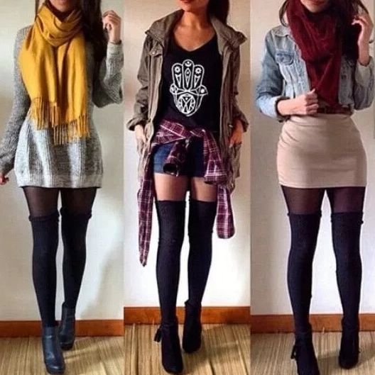 11 Inspiration Of Cute Outfits For Daily Occasion | High socks outfits, Thigh high socks outfit