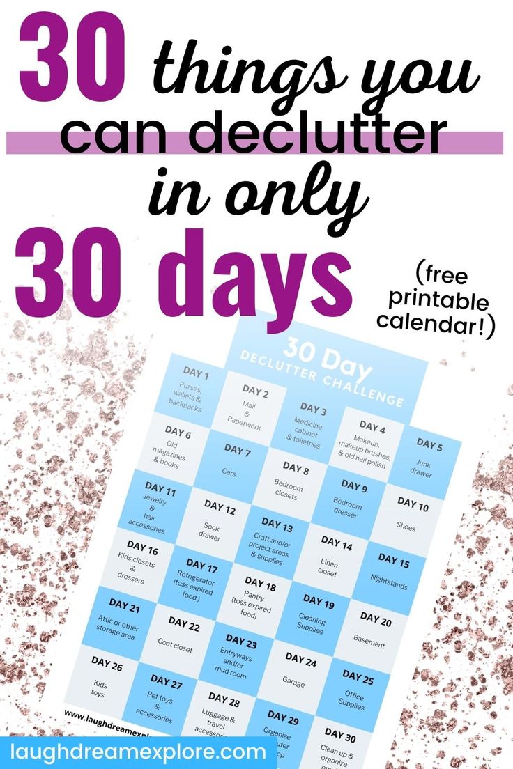 FREE PRINTABLE DECLUTTER CALENDAR! Declutter, Declutter challenge