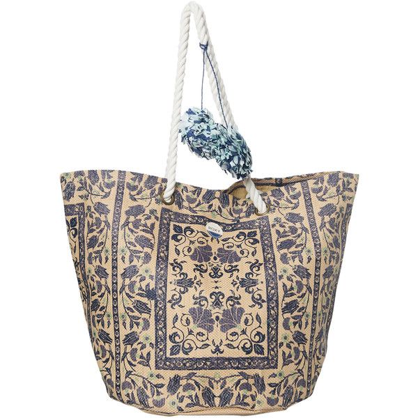 Roxy Sun Seeker Straw Tote Beach Bag Blue 39 Liked On Polyvore Roxy Sun Seeker Straw Tote Beach Bag Blue 39 Liked On Polyvore Featuring