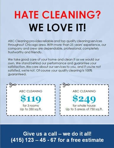  Free House Cleaning Flyer Templates Download Cleaning Business Cards 