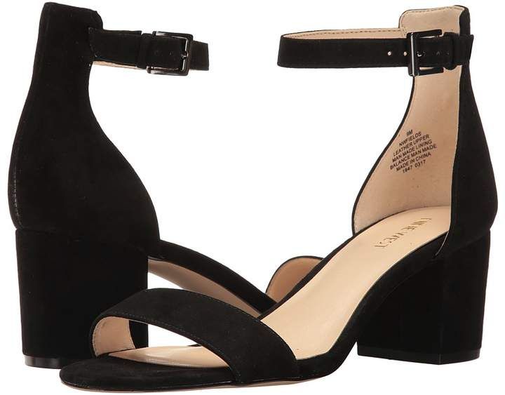nine west galvin block heel slide sandals