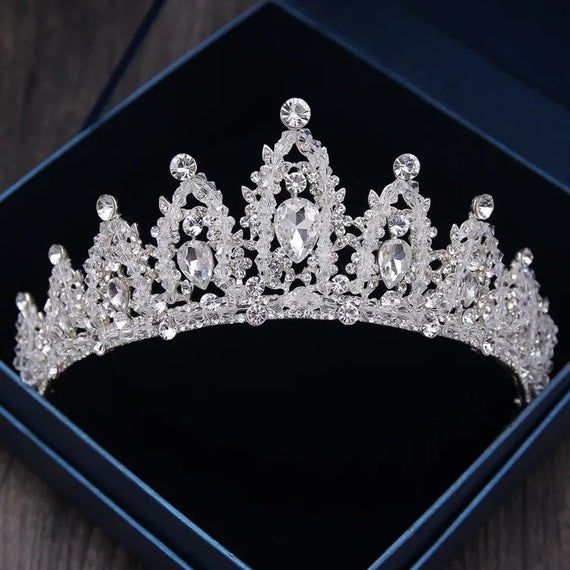 Luxury Elegant Blue Rhinestone Bridal Tiara Crystal Wedding Quinceanera Tiaras And Crowns Pageant Tiara Hair Jewelry Accessories