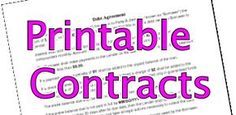 Printable Contract Examples Sample Contracts • Contract Templates • Business Contracts 304 sample contract templates you can view, download and print for free. There are contracts and agreements for many home and business arrangements, including home maintenance services, modeling and photography contracts, rental contracts, event contacts and more. **Here are the 15 most popular contracts: