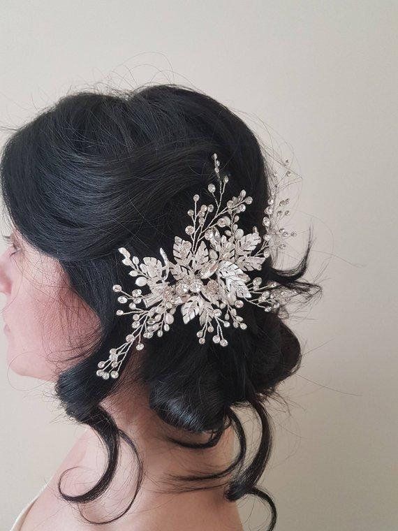 Bridal hair piece Bridal hair vine Silver Bridal headpiece Bridal hair comb Silver Wedding hair comb Wedding hair piece Silver hair vine