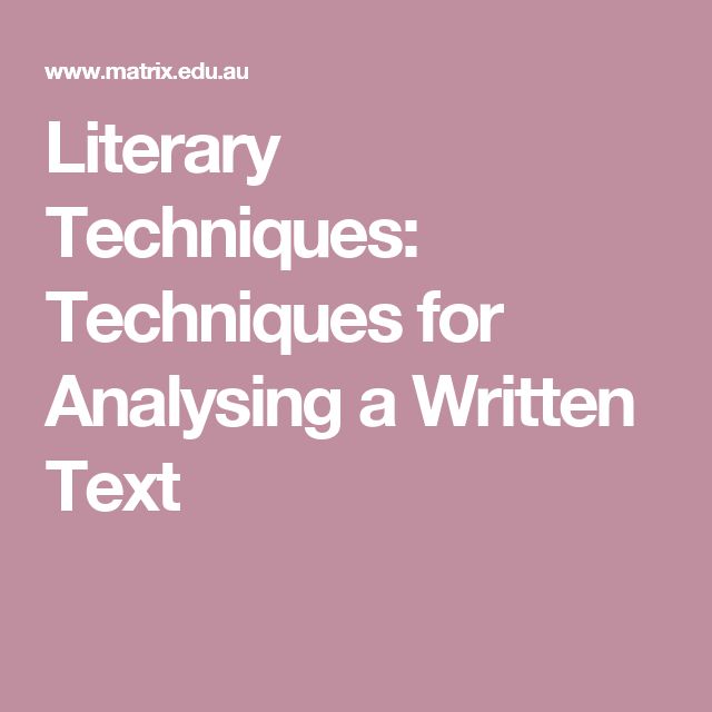 literary techniques