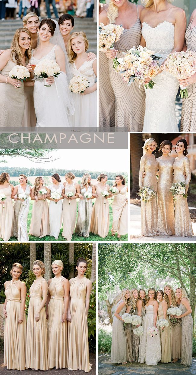 Color Champagne Gold Bridesmaid Dress