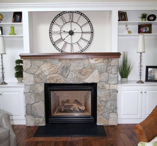 Best 25+ Stone veneer fireplace ideas on Pinterest | Stone fireplace mantles Stone fireplace makeover and Fireplace mantle