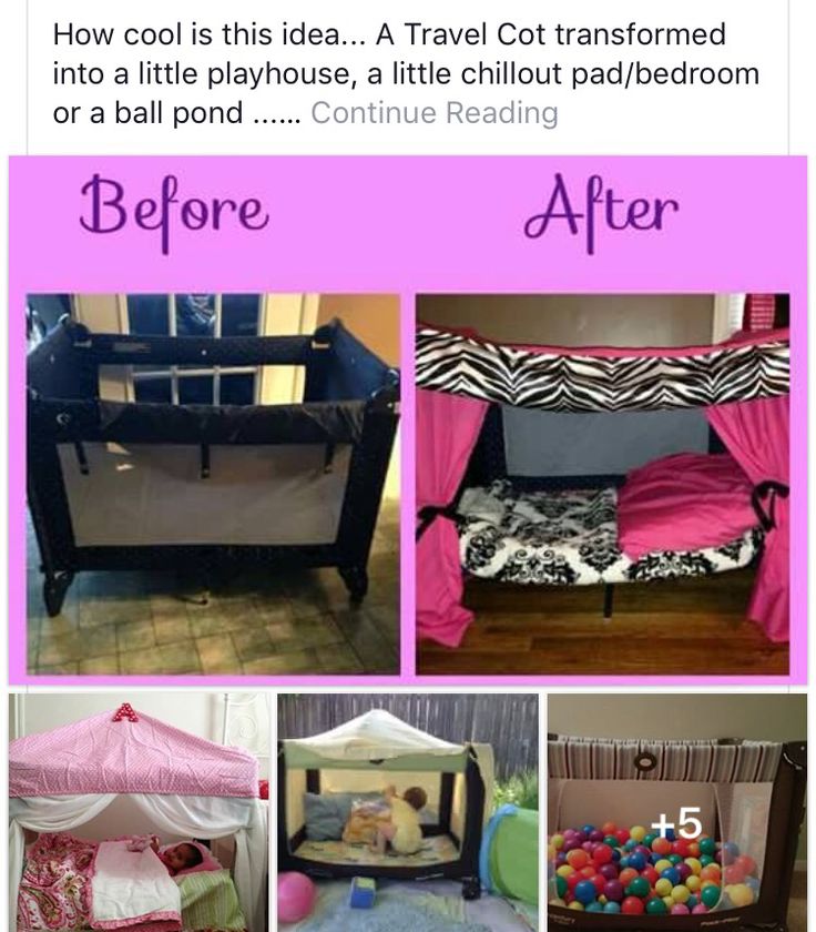 Transform portable crib into playhouse Diy toddler bed Kids