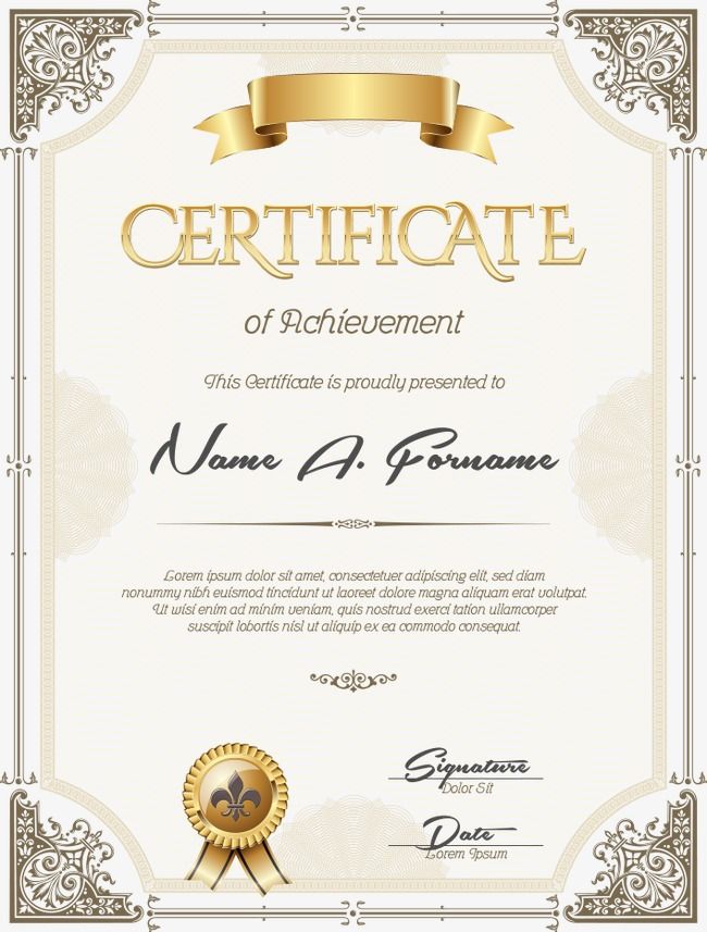 Vector Certificate Template Certificate Vector Certificate