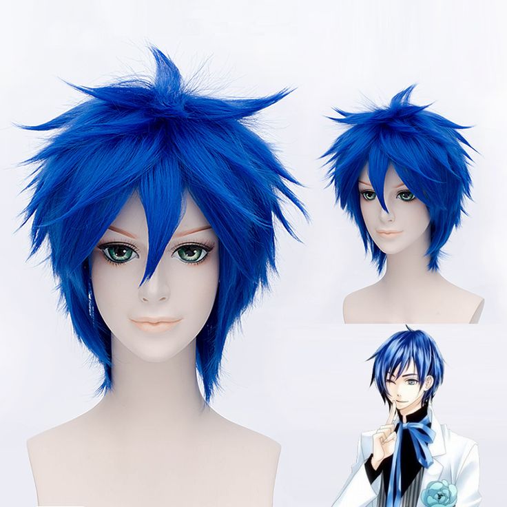 Blue Anime Cosplay Wig with Plaits-Girls Women Synthetic Cartoon Superhero Hair Wigs for Party Costume Halloween