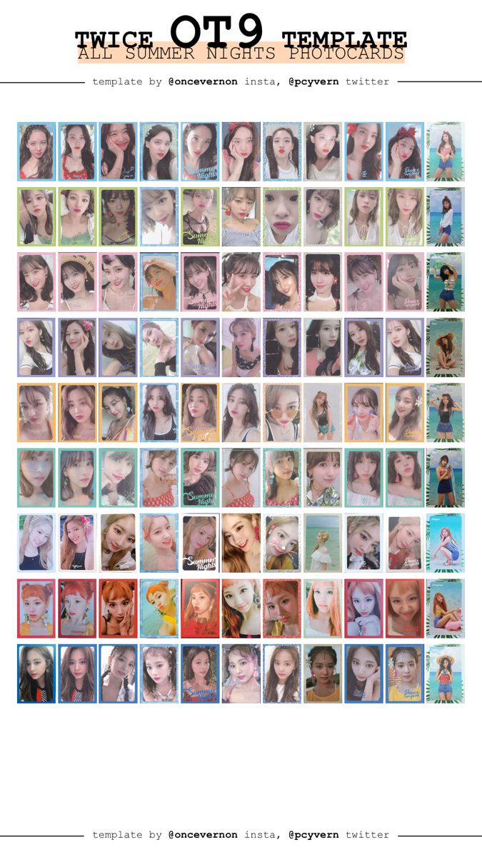 Twice Ot9 Photocard template