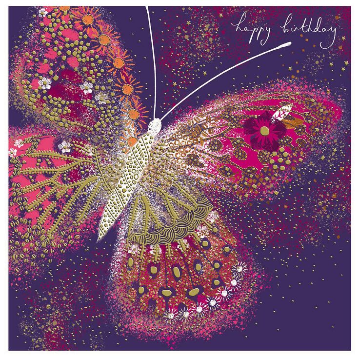 Woodmansterne Butterfly Birthday Card | Butterfly birthday cards, Happy