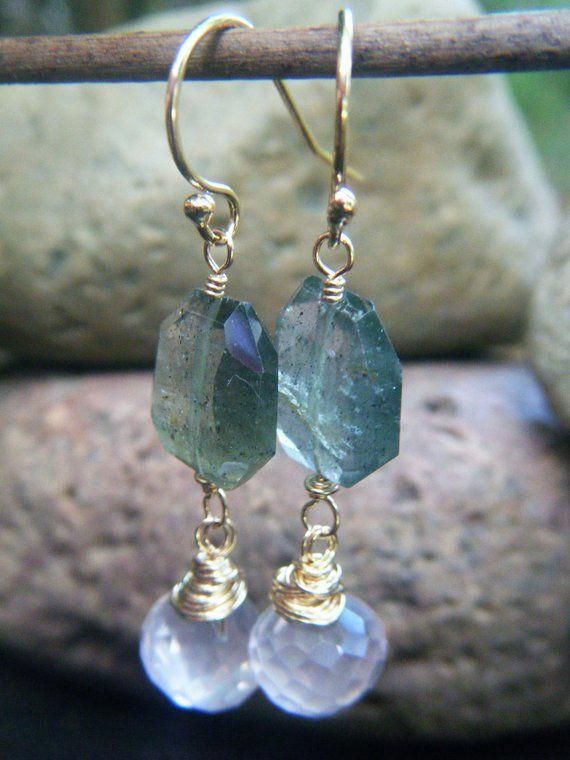 Gold-Filled and AAA Fluorite Earrings