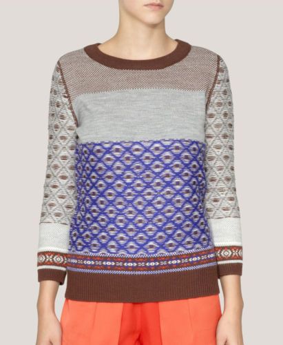 NWT $98 J.Crew JCrew Warmspun Colorblock Fair Isle XS Women Sweater Sold,Out