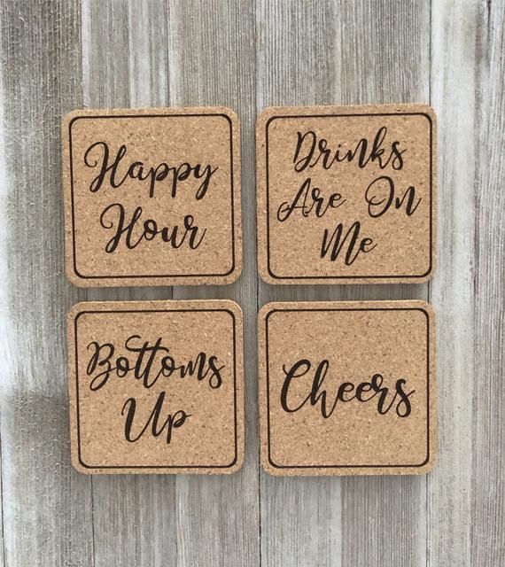 Anniversary Gift Engraved Coasters,Wedding Gift Housewarming Gift Cheers Coasters Custom Coasters Personalized Wedding Coaster Favors