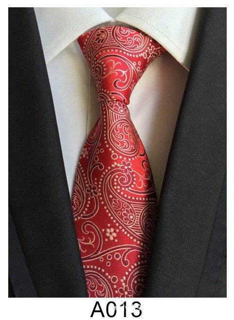 Checkered Purple New Red Paisley Jacquard Woven Mens Tie Necktie