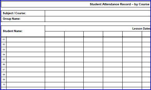 free print attendance sheet download your free printable course