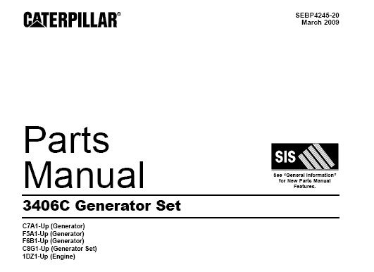 Download Complete Parts Manual For Caterpillar CAT 3406C