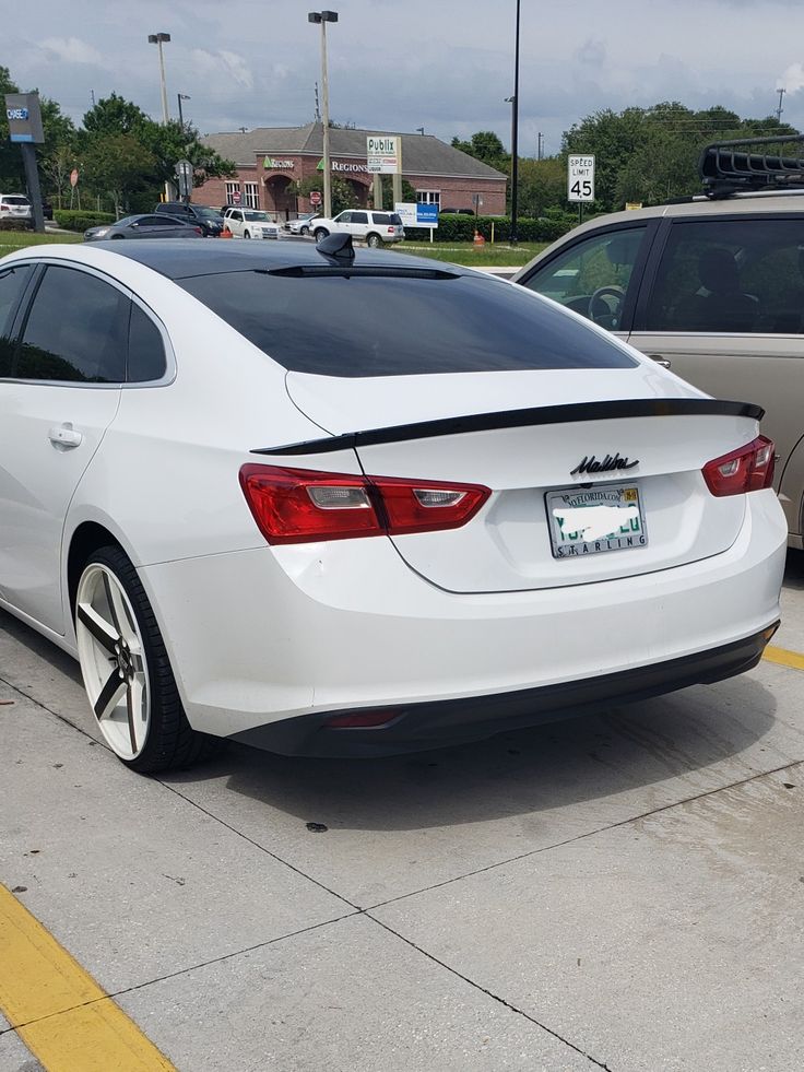 2017 panda Chevy Malibu 20" rims vynil wrap roof black trunk lip