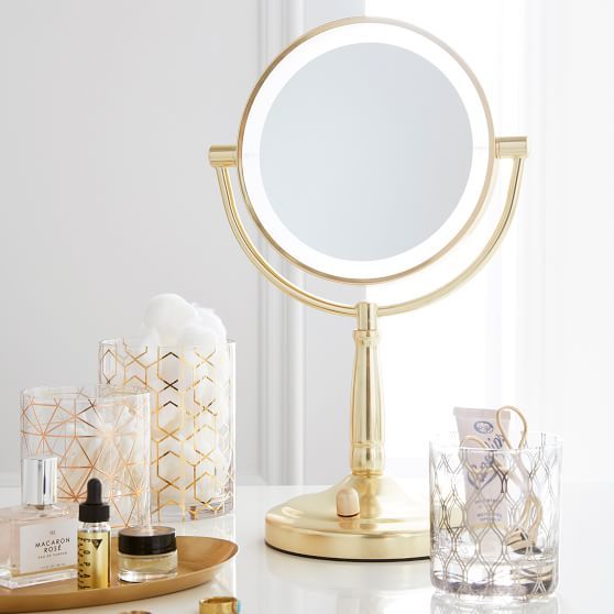 Gold Light Up Vanity Mirror Pbteen Mirrors For Makeup Gold Light Up Vanity Mirror Pbteen, Gold Illuminated Vanity Mirror