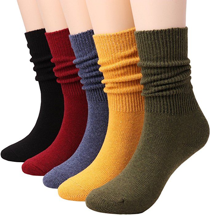 Awesome 360 Womens Casual Socks 5 Pairs Cotton Crew Printed Cute Cartoon Novelty Colorful Soft Socks