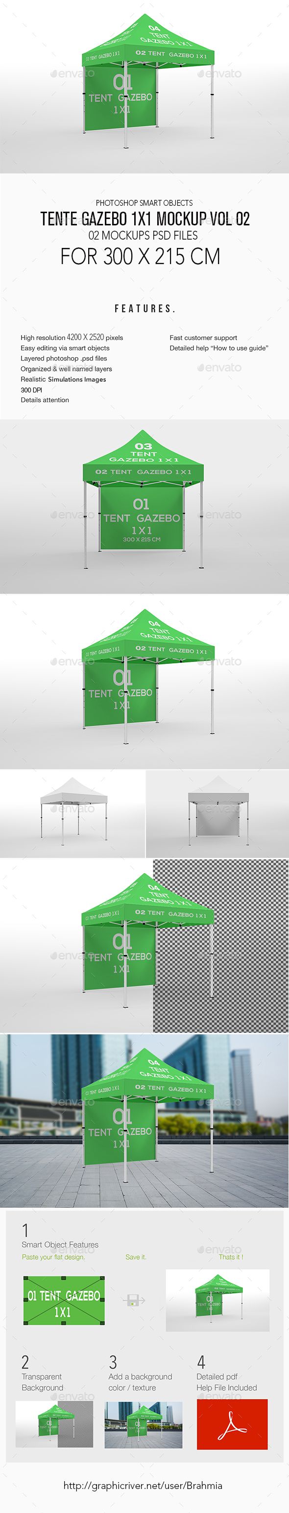 Download Tente Gazebo 1x1 Mockup Vol 02 This stuff contains 02 Editable PSD File Flag MockUp that will ...